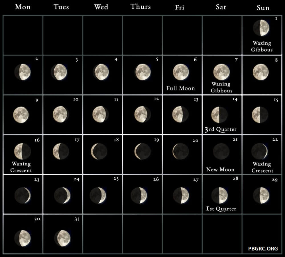 June Calendar 2023 Moon Phases