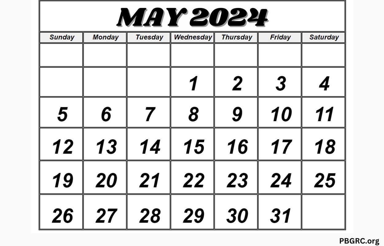 May 202 Calendar Editable PDF