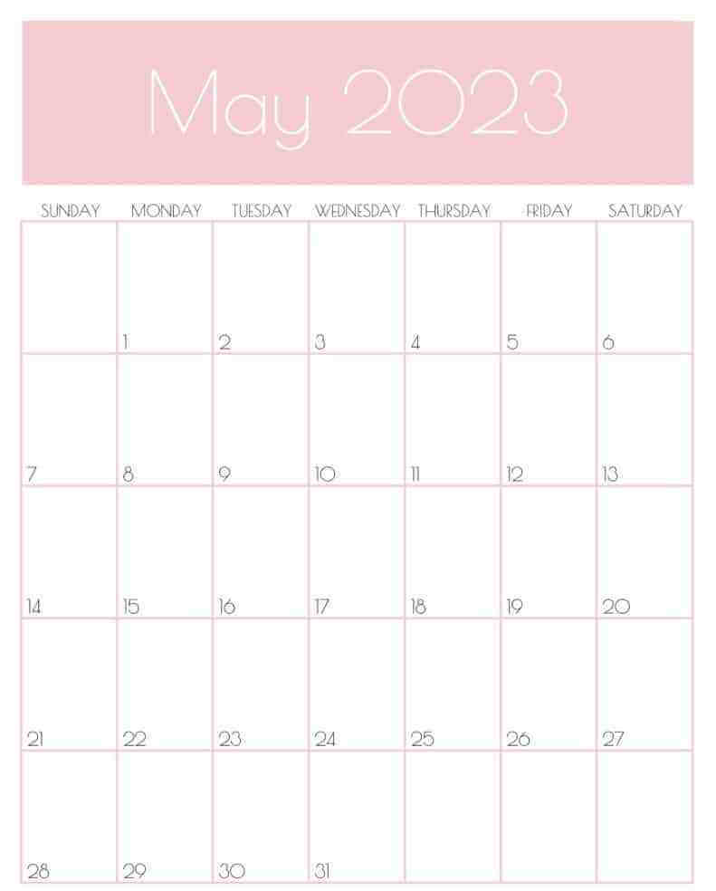 May 2023 Calendar Cute