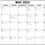 May 2023 Calendar Holidays USA