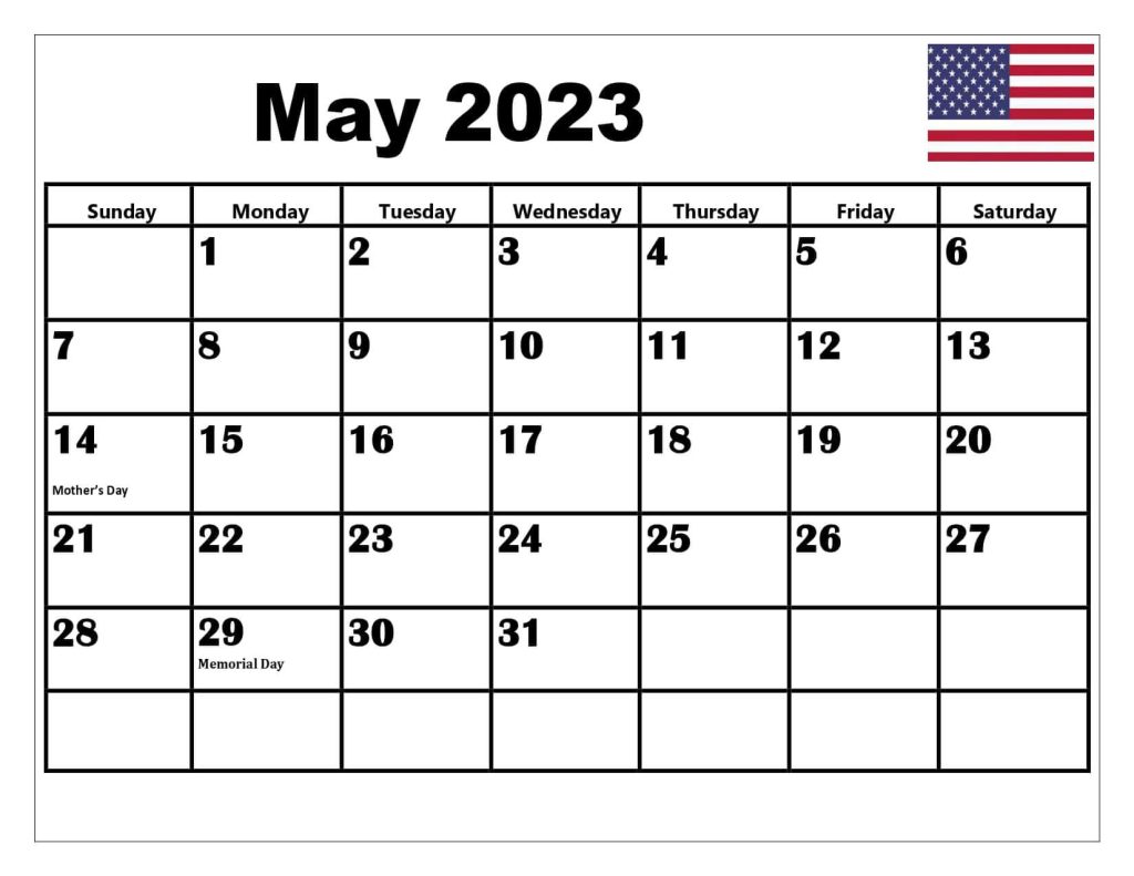 May 2023 Calendar with USA Holidays