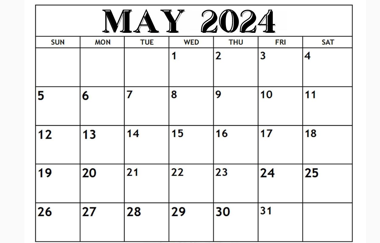 May 2024 Calendar To Edit