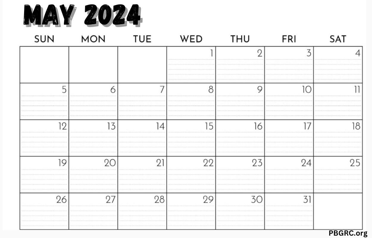 May 2024 Editable Calendar