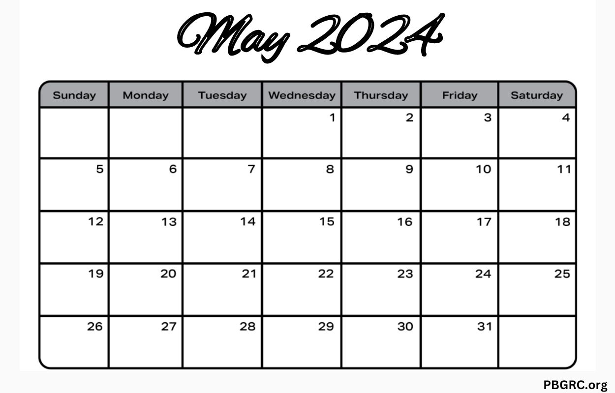 May 2024 Fillable Calendar To Edit
