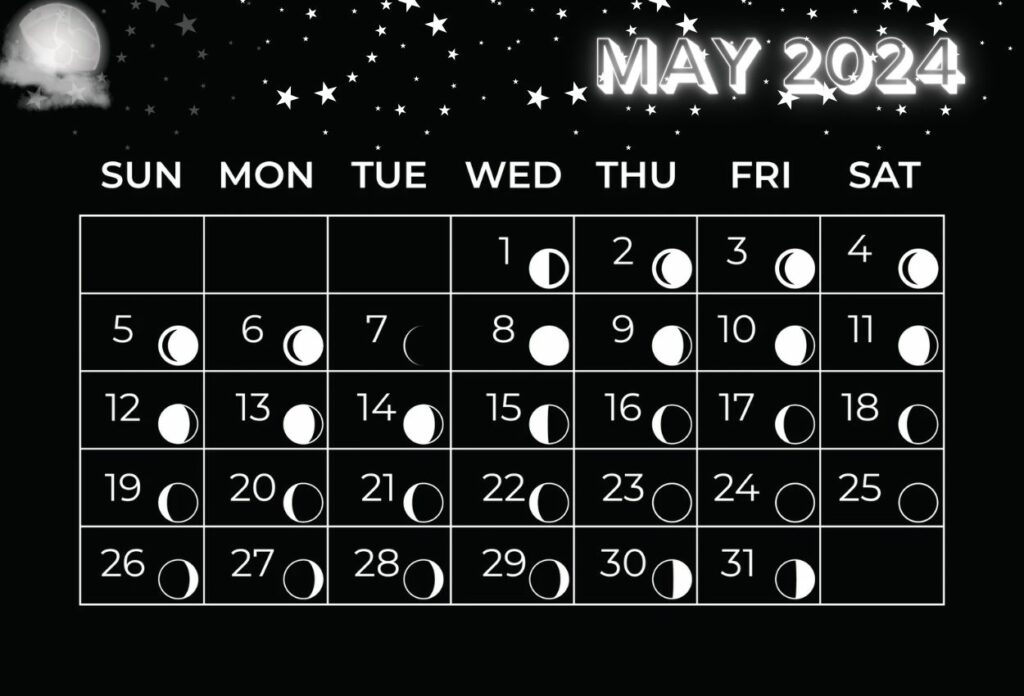 Moon Phases of May 2024 Calendar