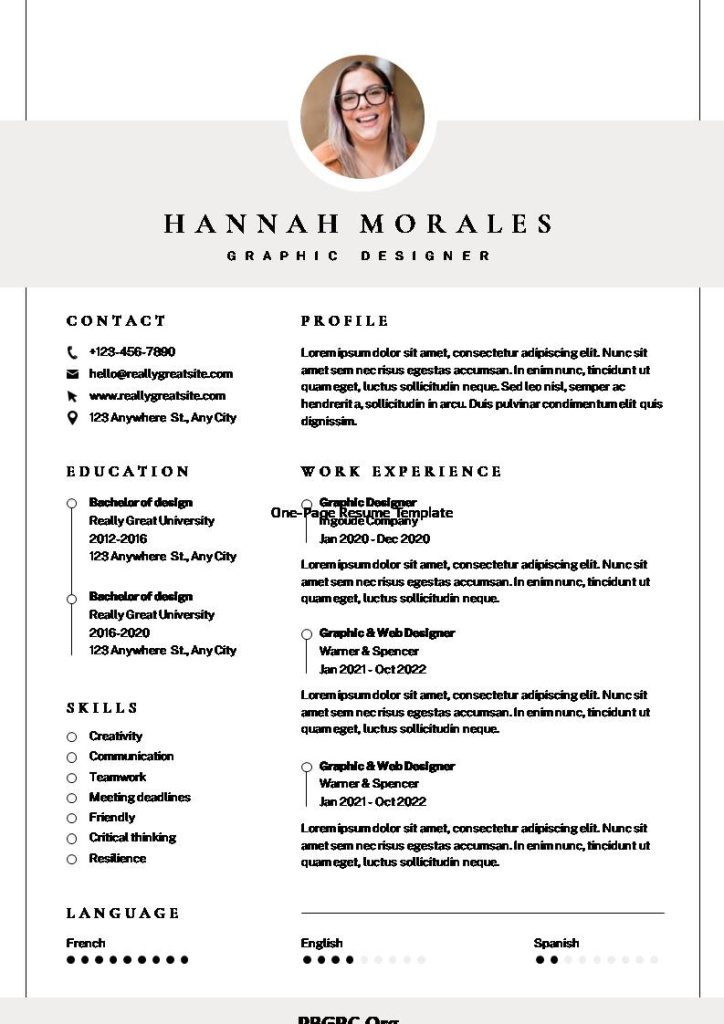 One-Page Resume Template