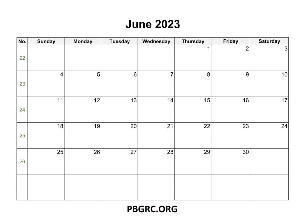 Printable June 2023 Calendar Holidays