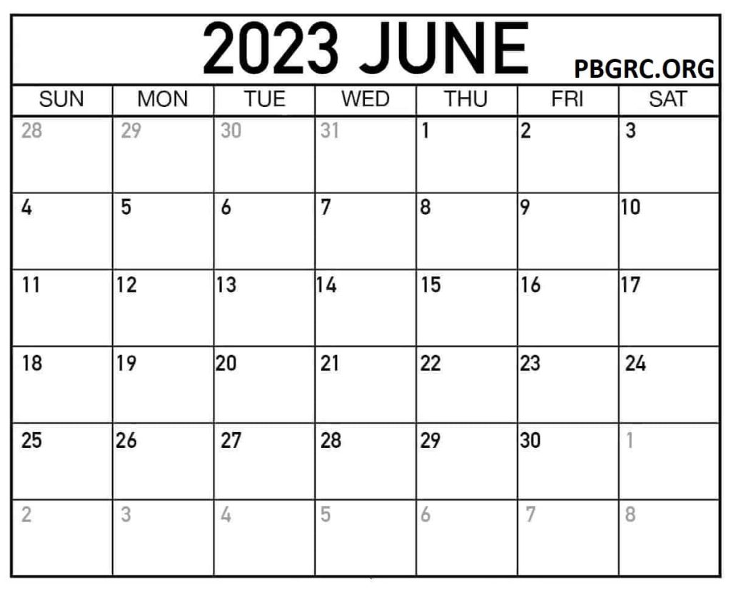 Printable June 2023 Calendar Templates