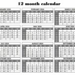 12 month calendar 2024 printable