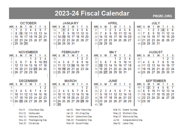 2023-2024 Fiscal Year Quarters Template