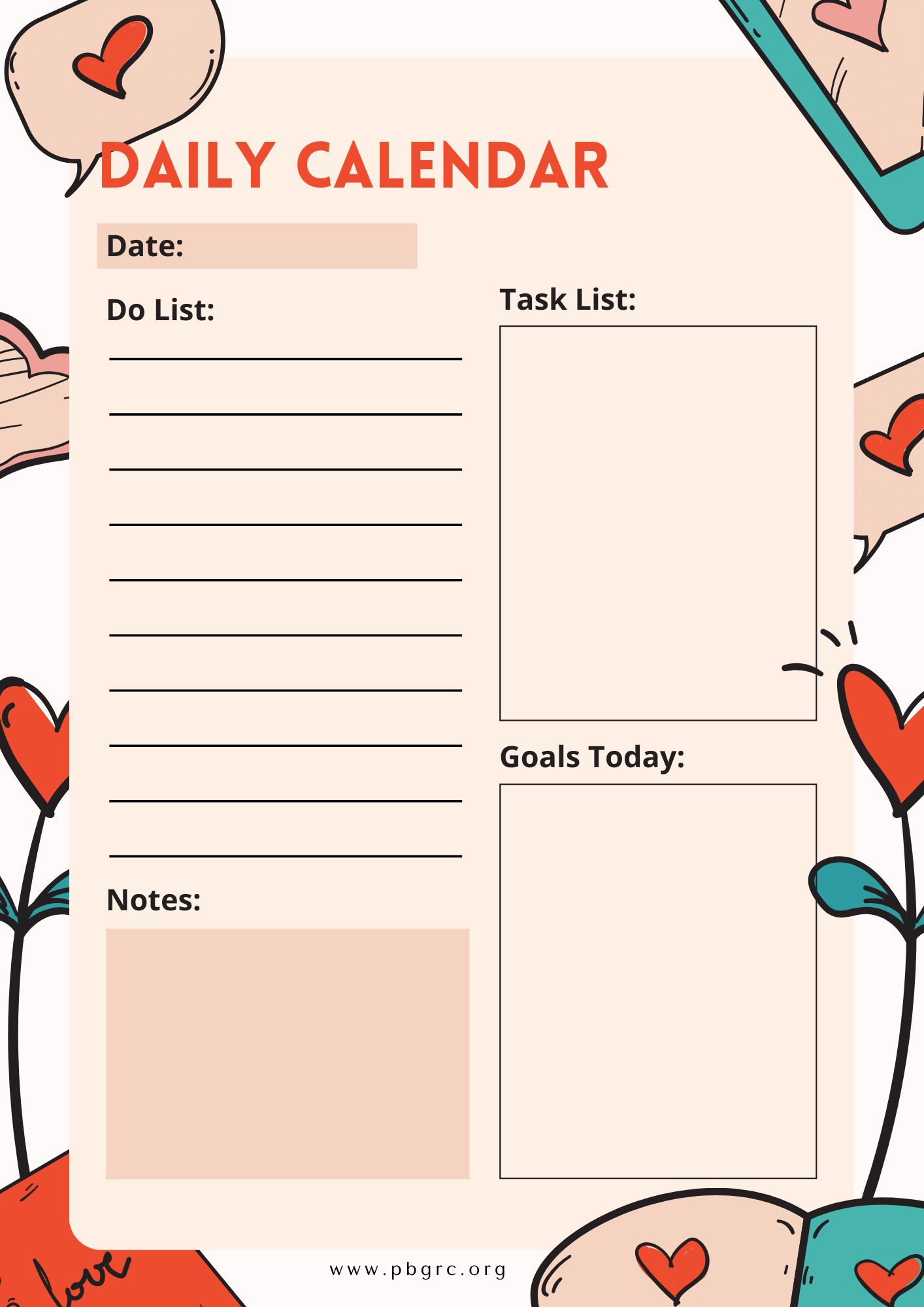 Daily Task Planner Template for Productivity Tracking