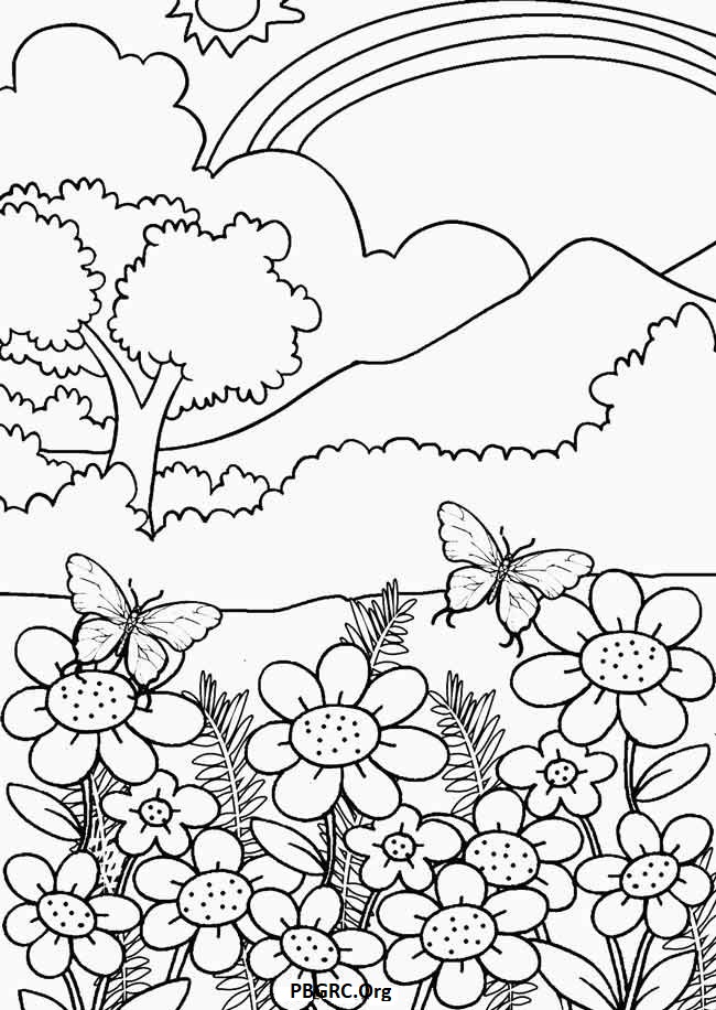 Flowers Nature Coloring Pages
