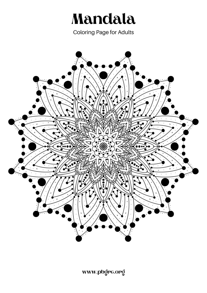 Free Mandala Coloring Pages Worksheet for Adults