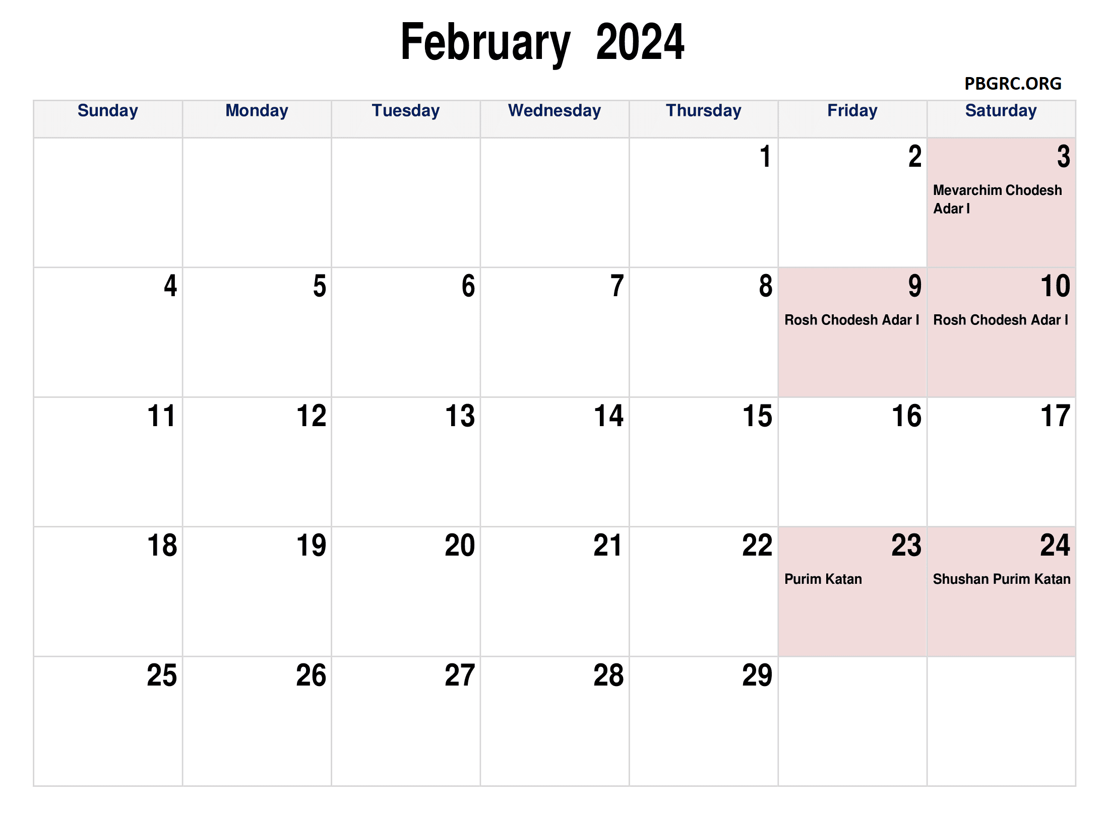 Jewish Calendar February 2024