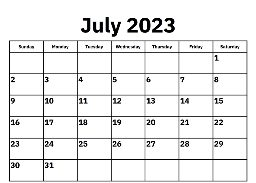 July 2023 Calendar Holidays Templates