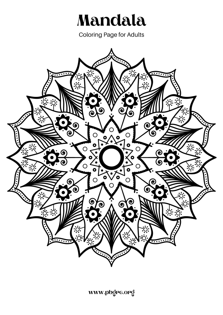 Mandala Coloring Pages Worksheet for Adults