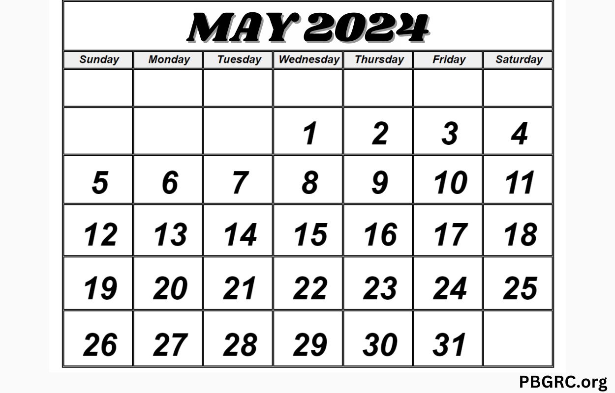 May 202 Calendar Black PDF