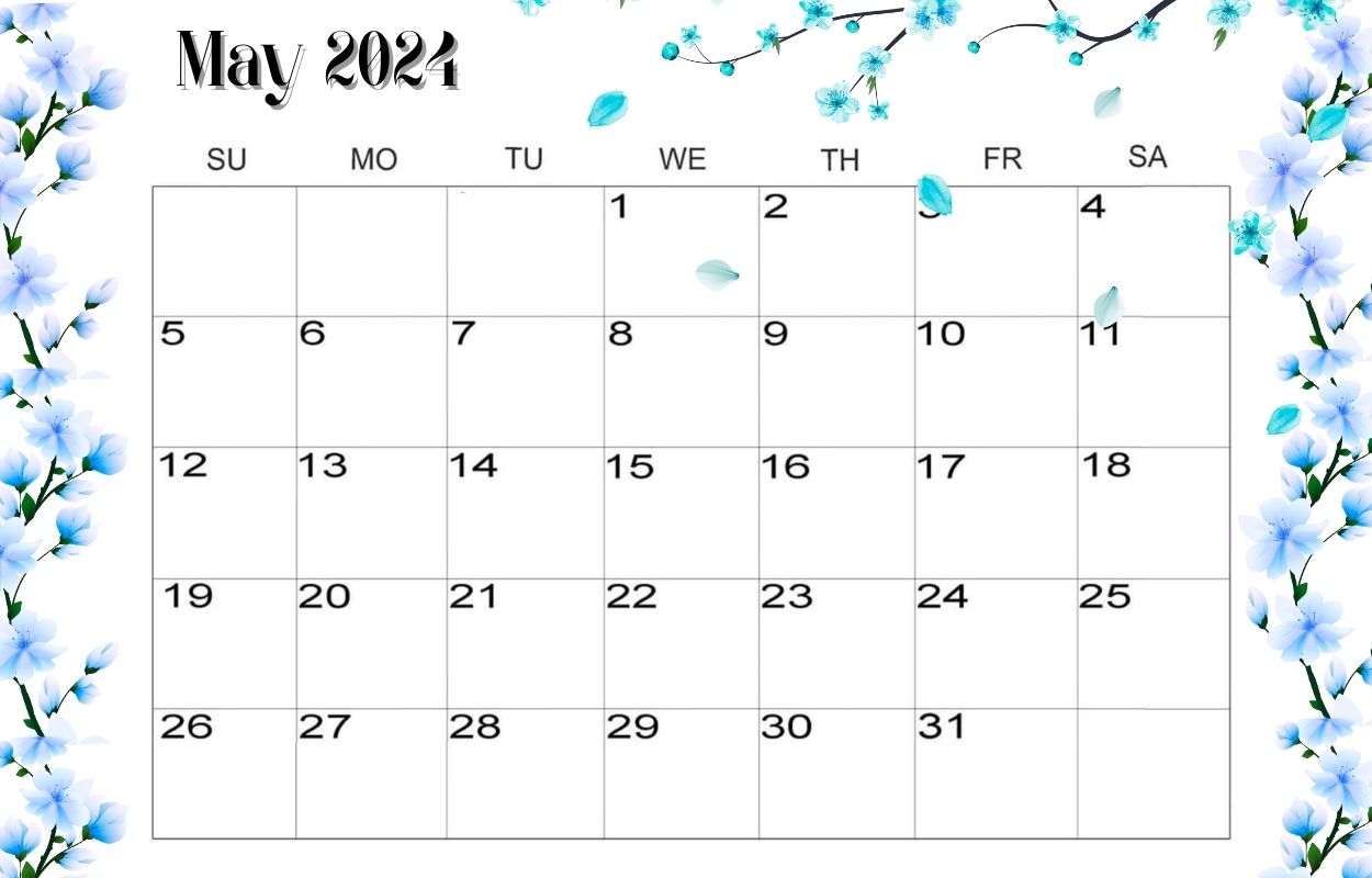 May 2024 Floral Calendar Template