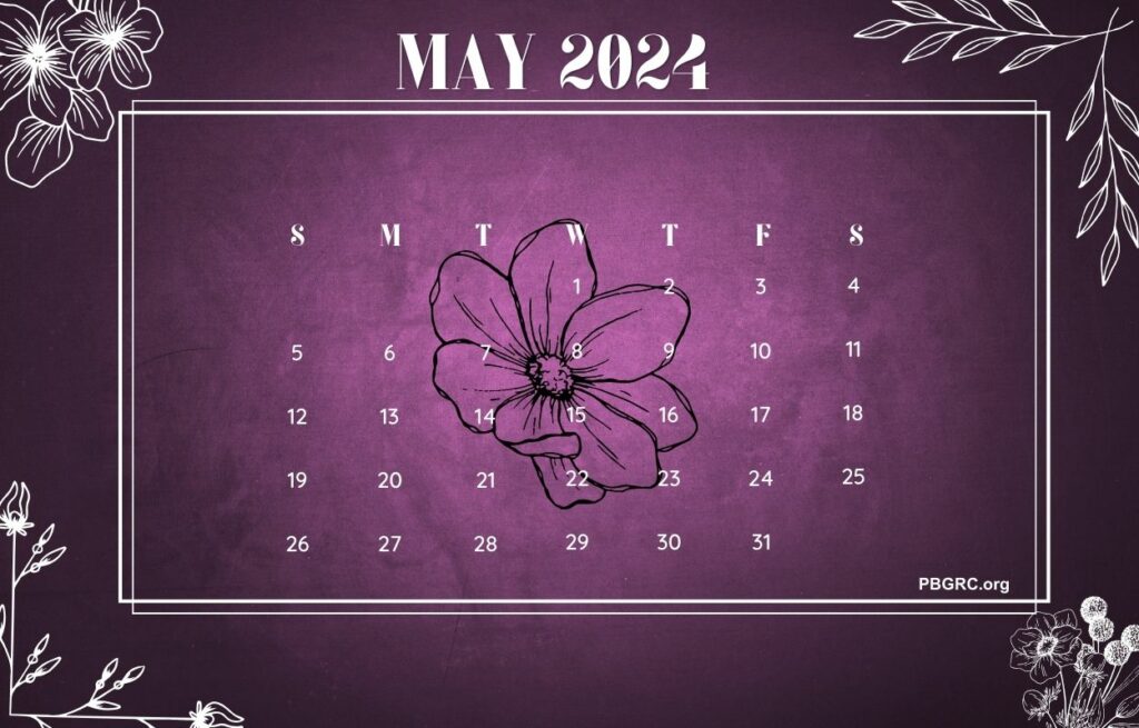 May 2024 Floral Wall Calendar