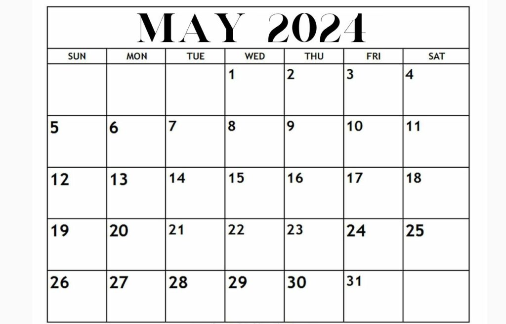 May 2024 Landscape Calendar