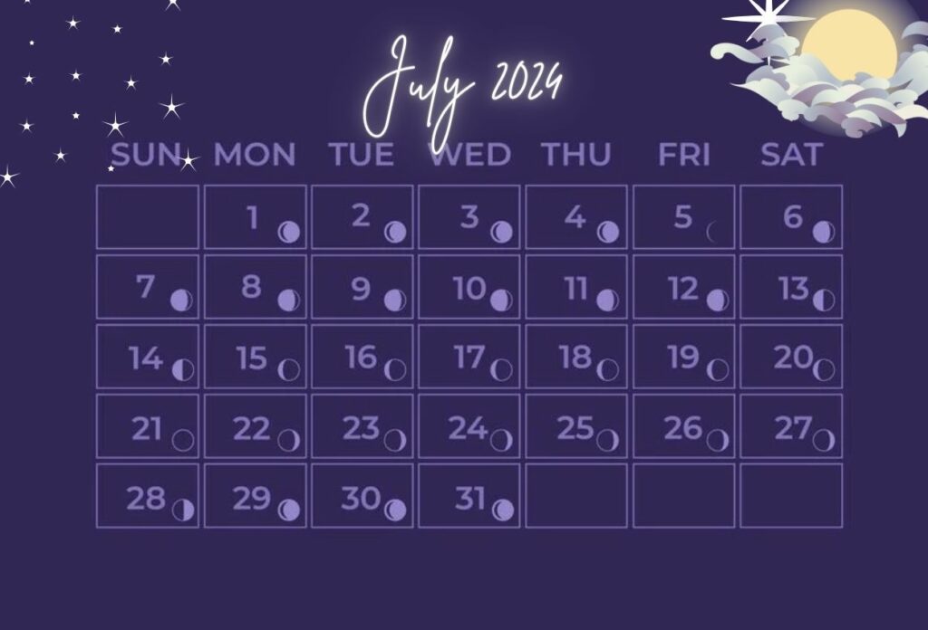 Moon Phases of July 2024 Calendar