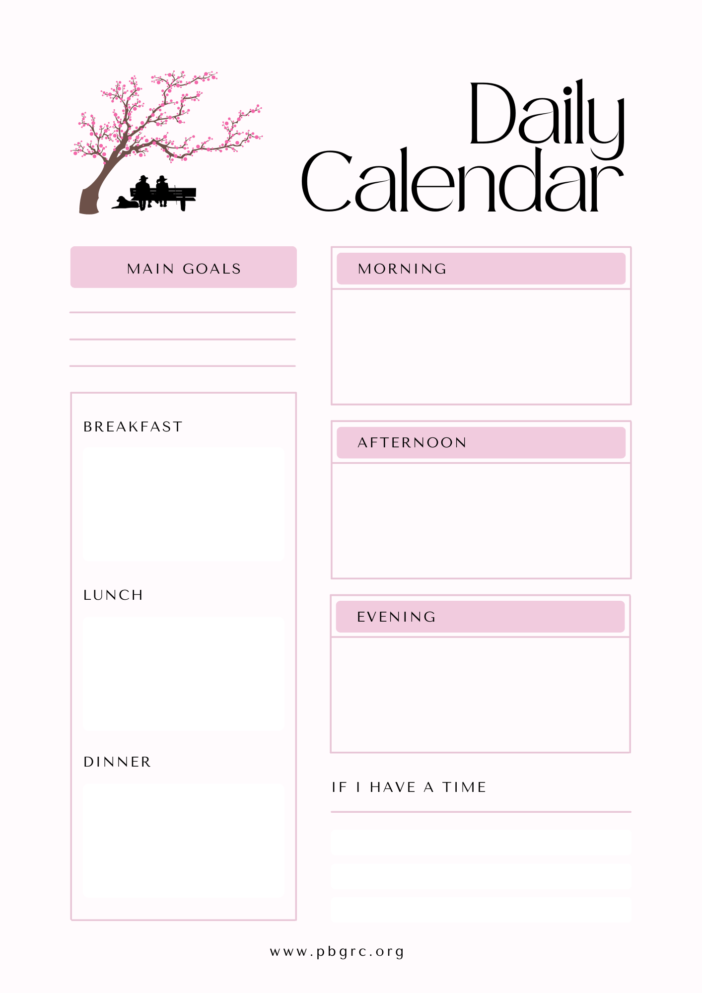 PDF Daily Schedule Template for Time Management