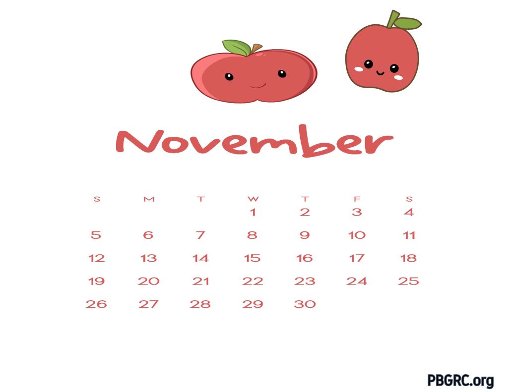 Printable Cute November 2023 Calendar Free