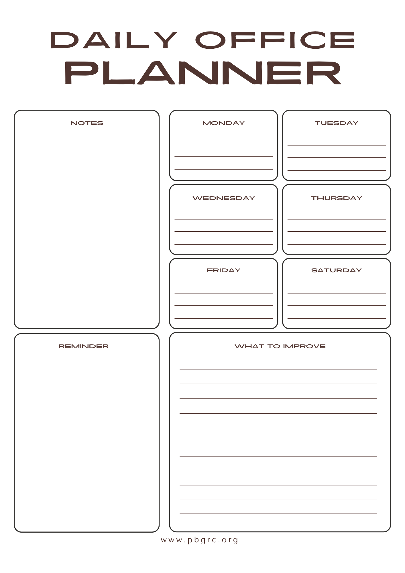 Printable Daily Checklist Template for Routine Tasks