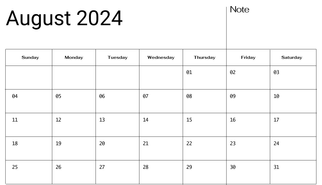 2024 August Calendar To Edit