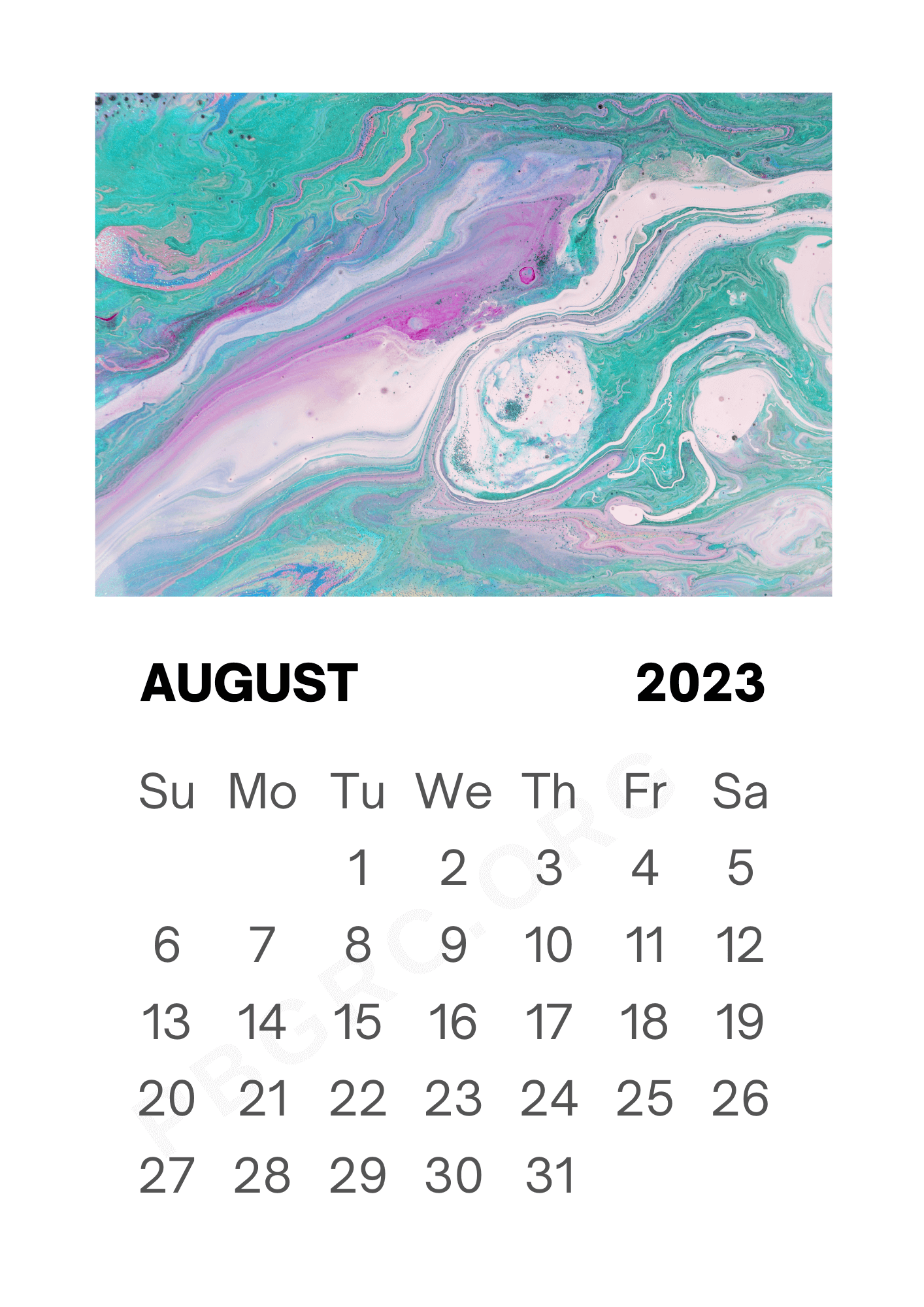 August 2023 Cute Calendar