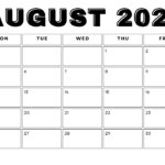 August 2024 Fillable Calendar with Large Space Notes
