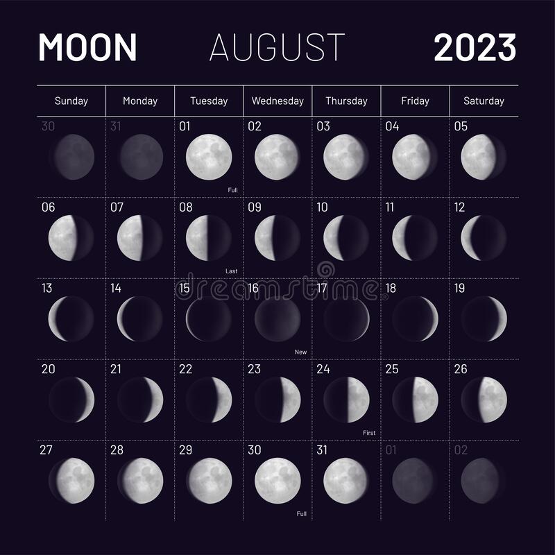 August Lunar Calendar for 2023