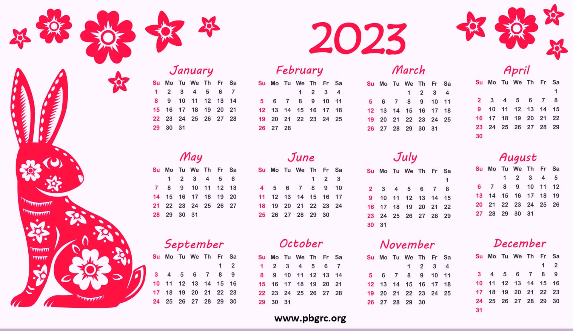 Calendar 2023 with zodiac sign