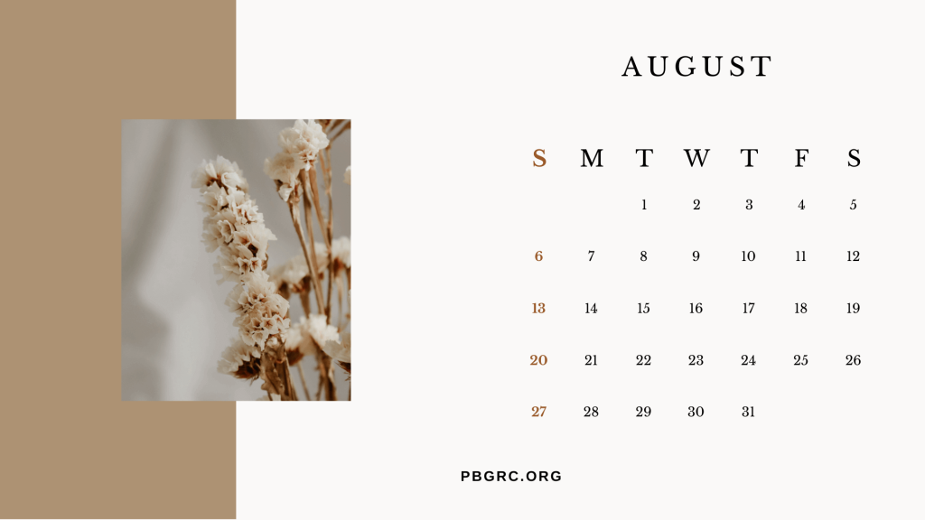 Cute August Calendar 2023