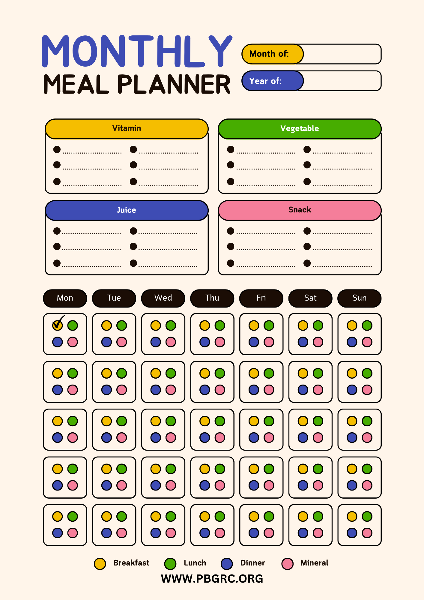 Free Meal Planner Template