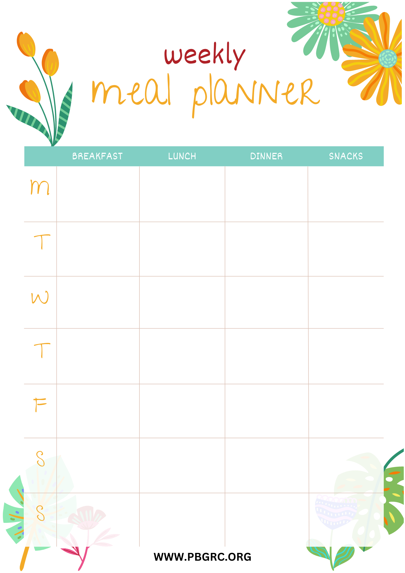 Free Printable Meal Planner Templates