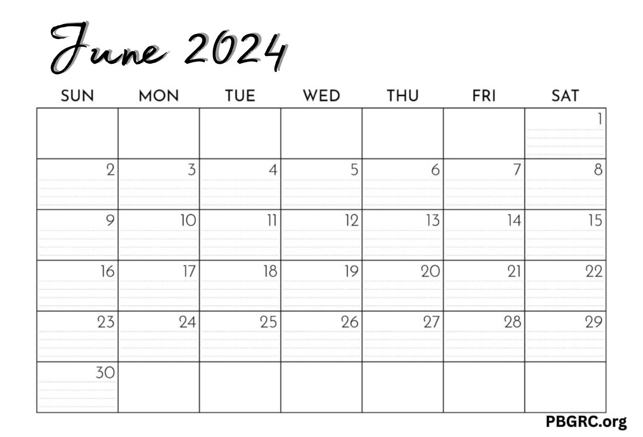 June 2024 Calendar PDF
