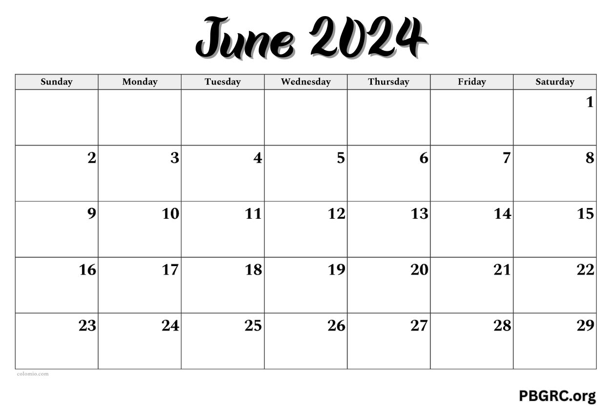 June 2024 calendar Monday start