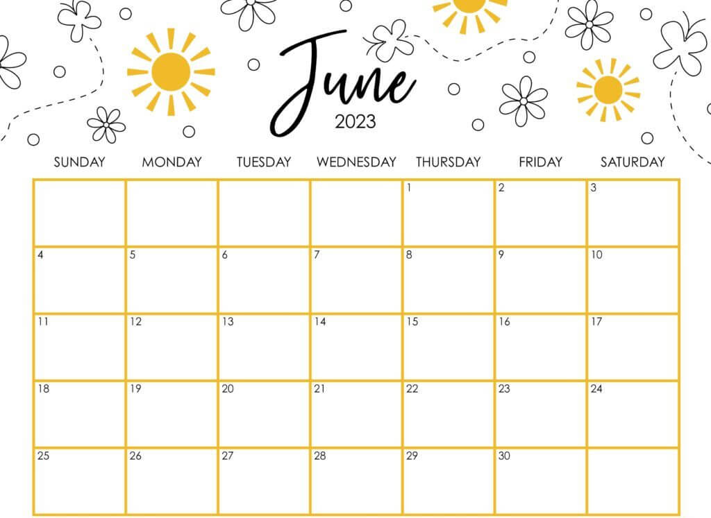 June Month Calendar 2023
