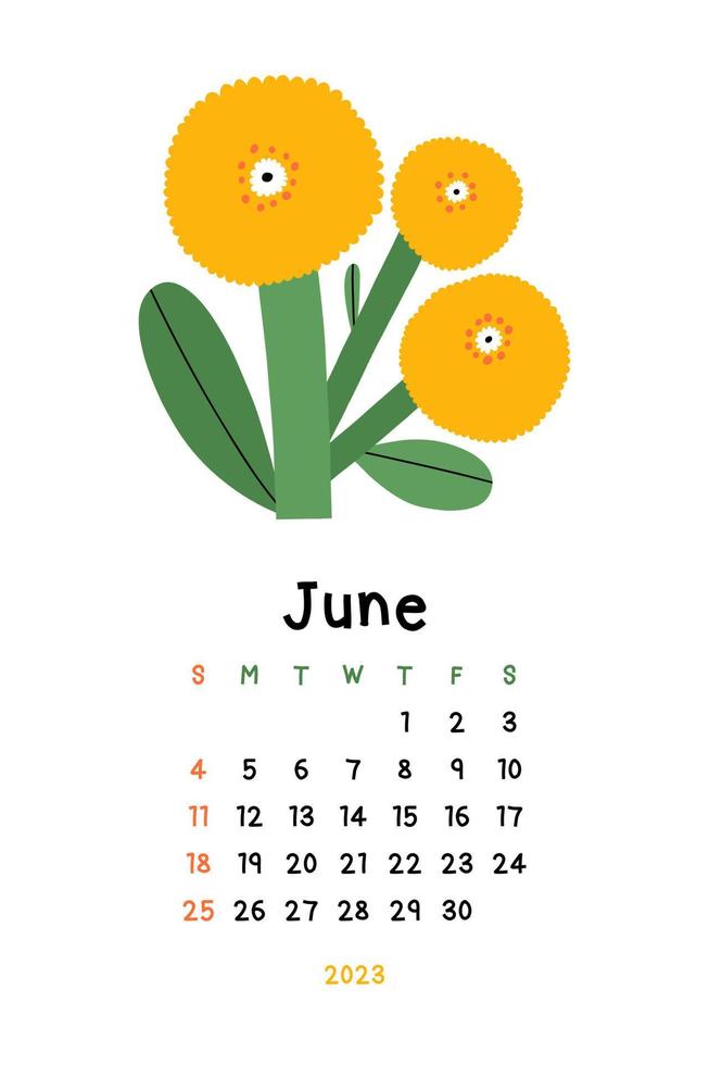 June Month Calendar