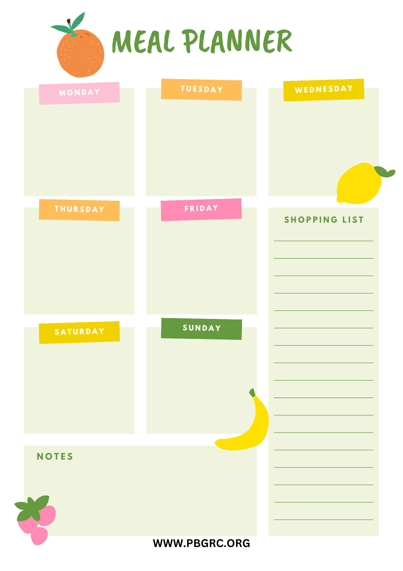 Meal Planner Template 2024