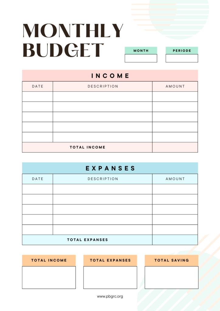 Monthly Budget Google Sheets
