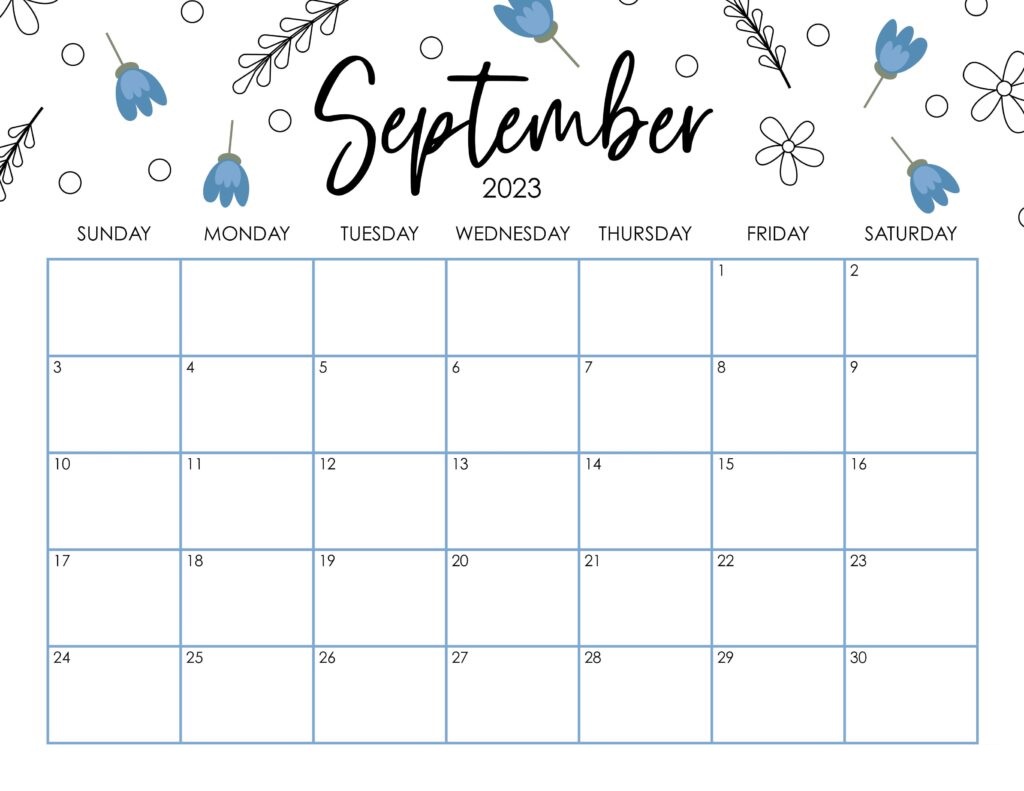 September 2023 Calendar Blank PDF