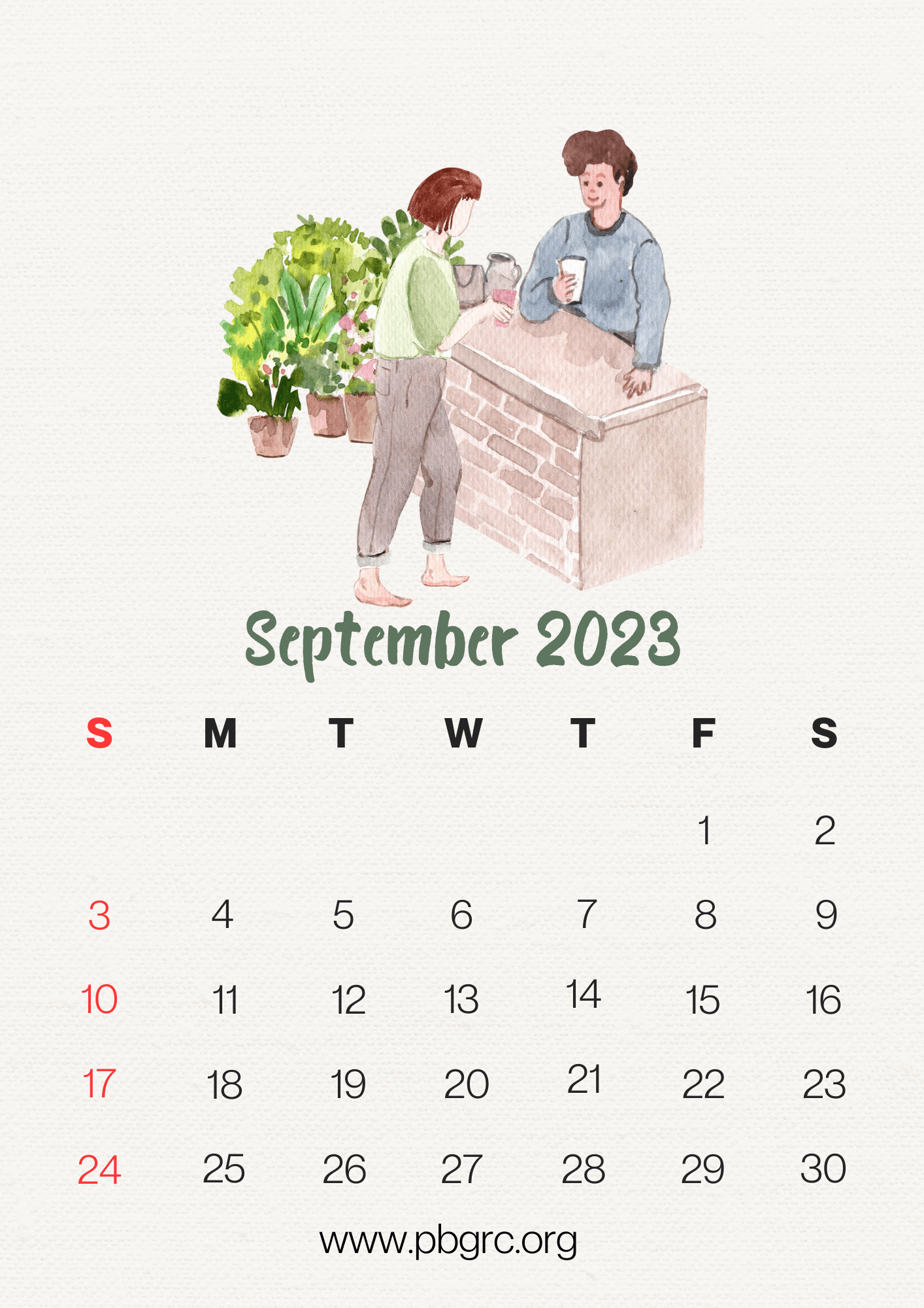 September 2023 Floral Planner Wallpaper