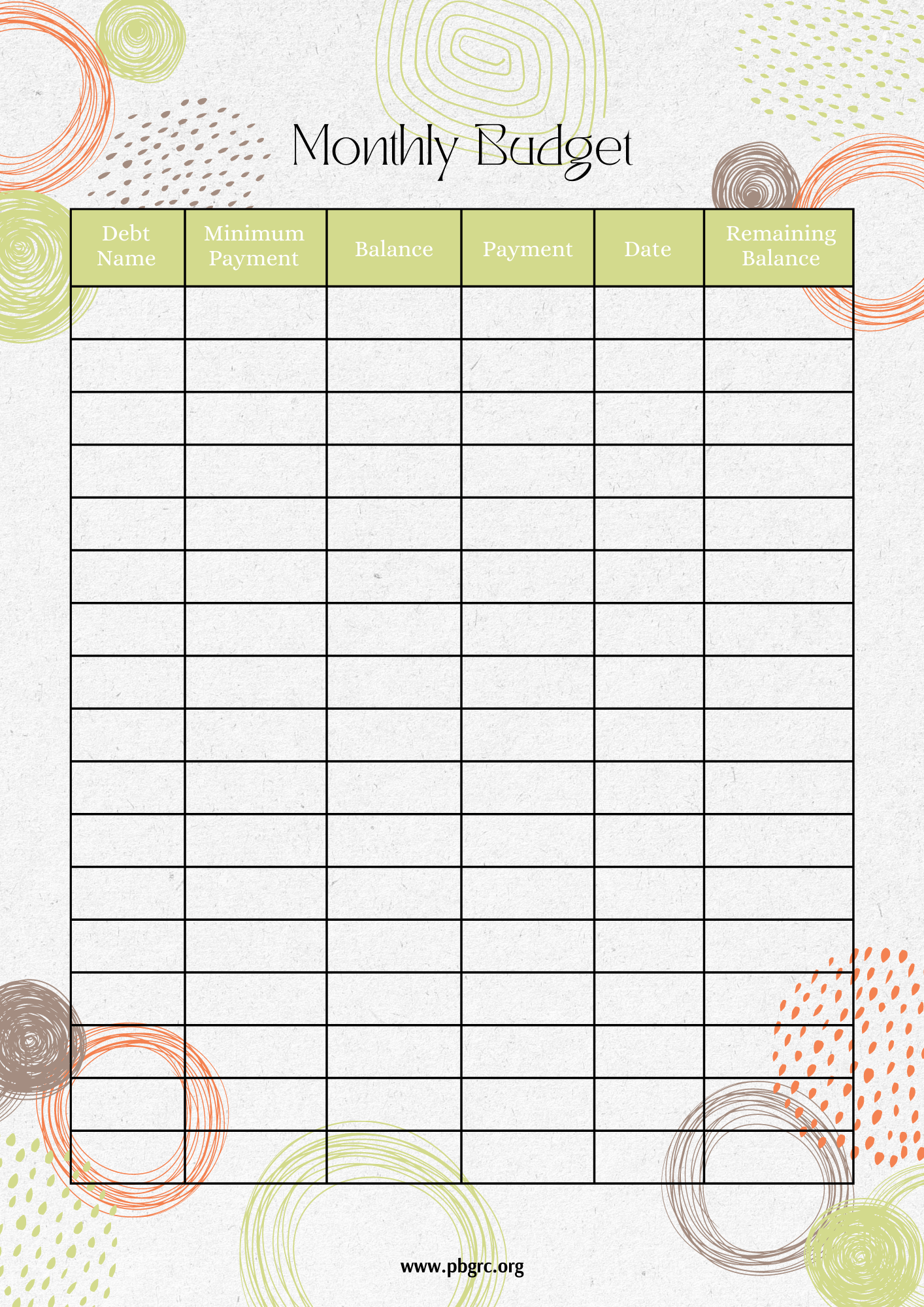 2024 Simple Monthly Budget Template