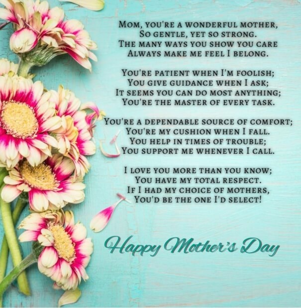 Wonderful Mothers day Poem from heart