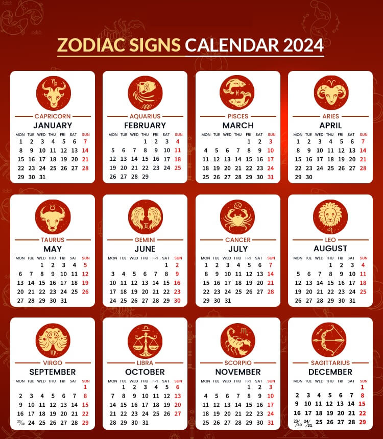 Zodiac Calendar 2024 Dates