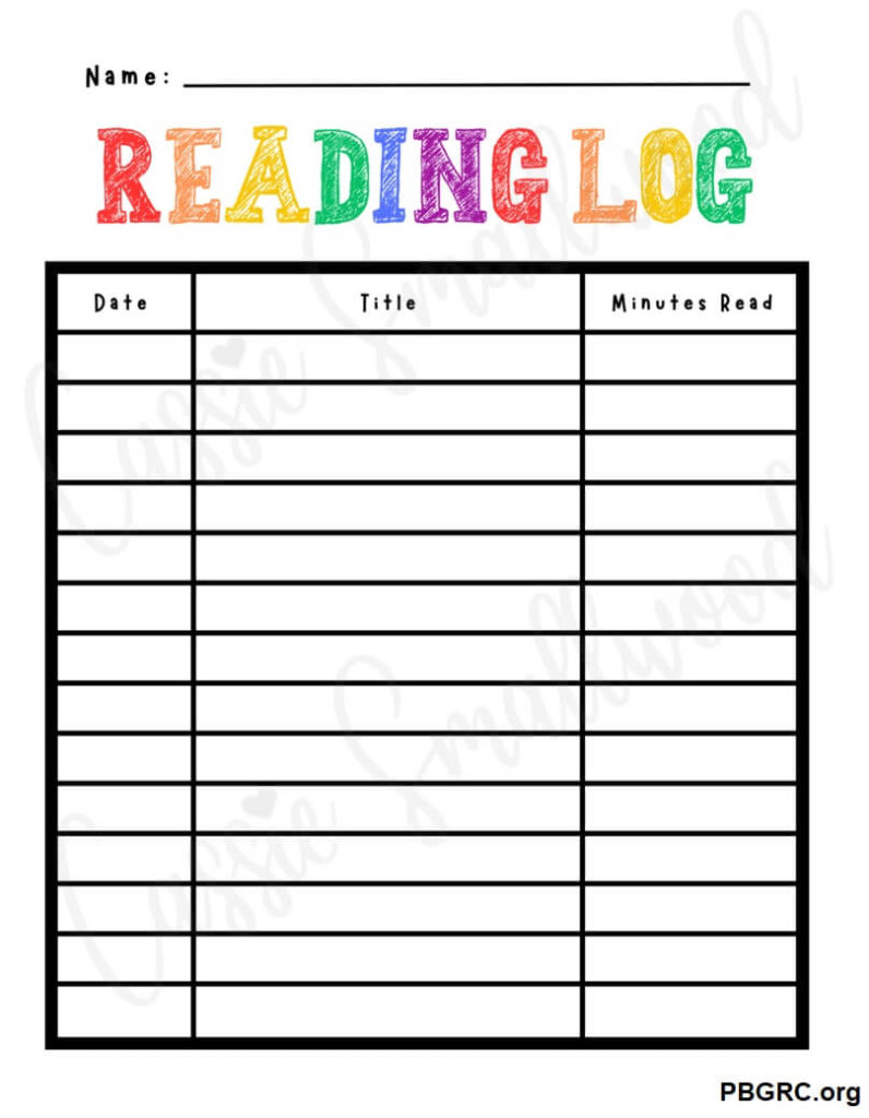 adult reading log template