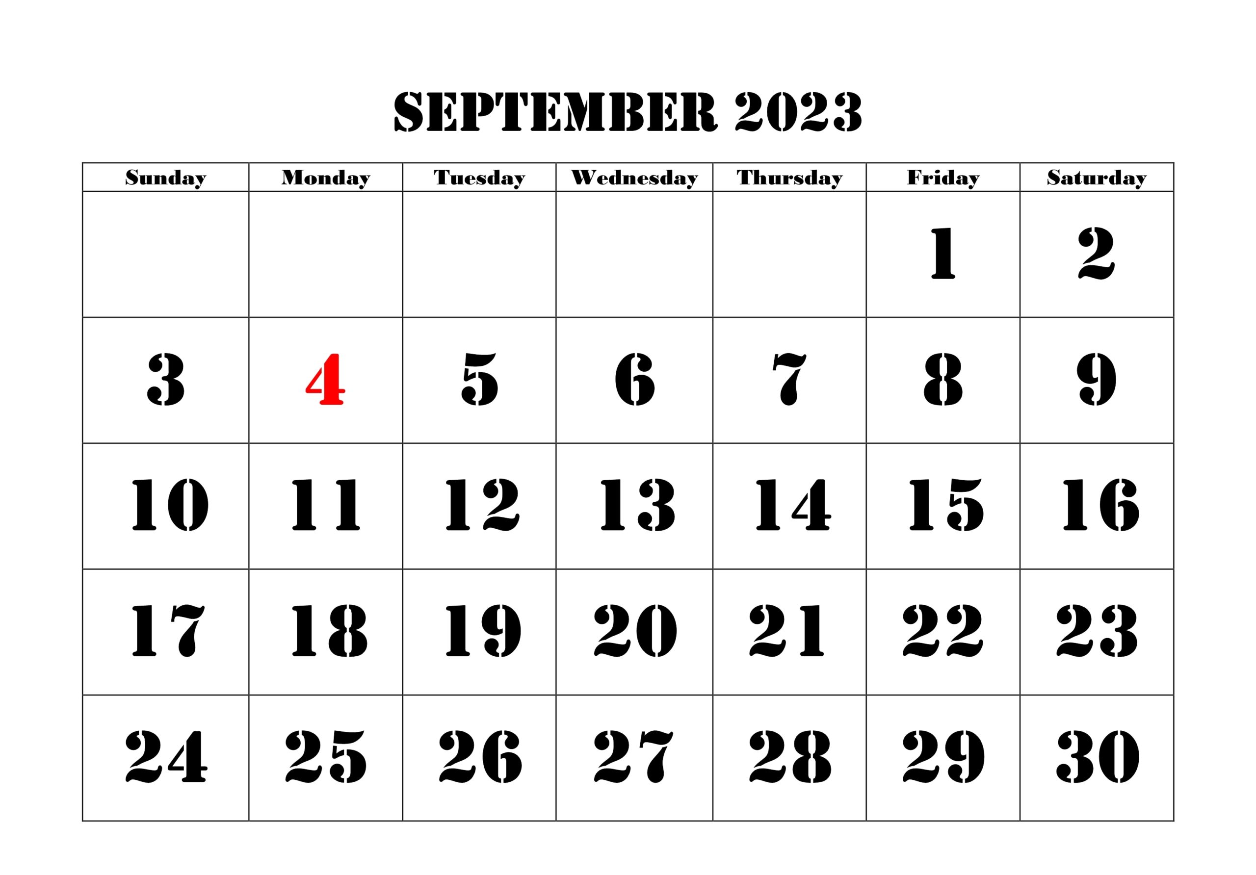 2023 September Calendar Holidays Templates