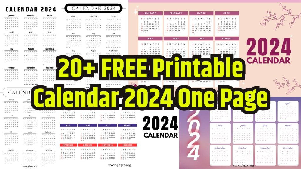 2024 Calendar Printable One page